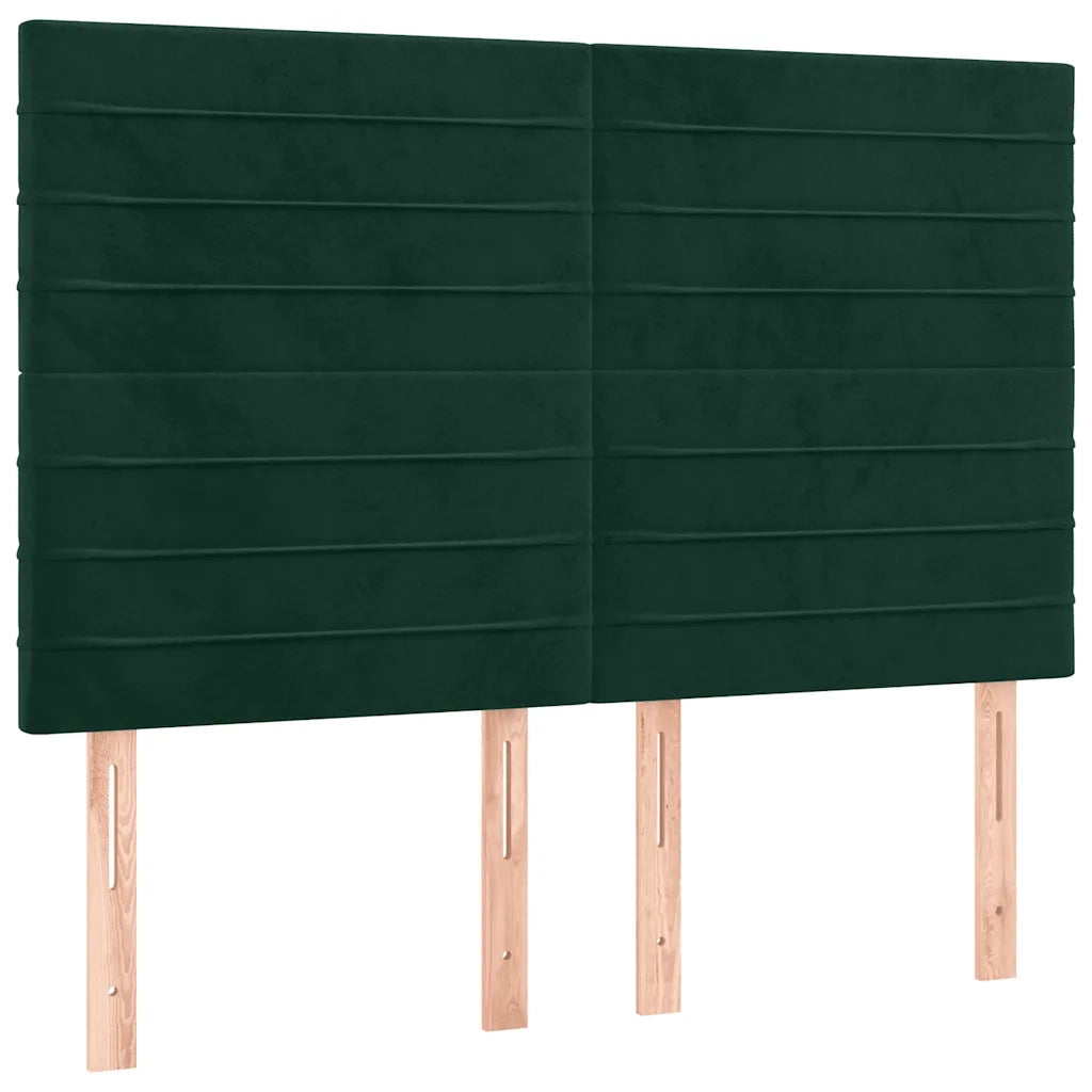 Giroletto a Molle con Materasso Verde Scuro 140x190 cm Velluto