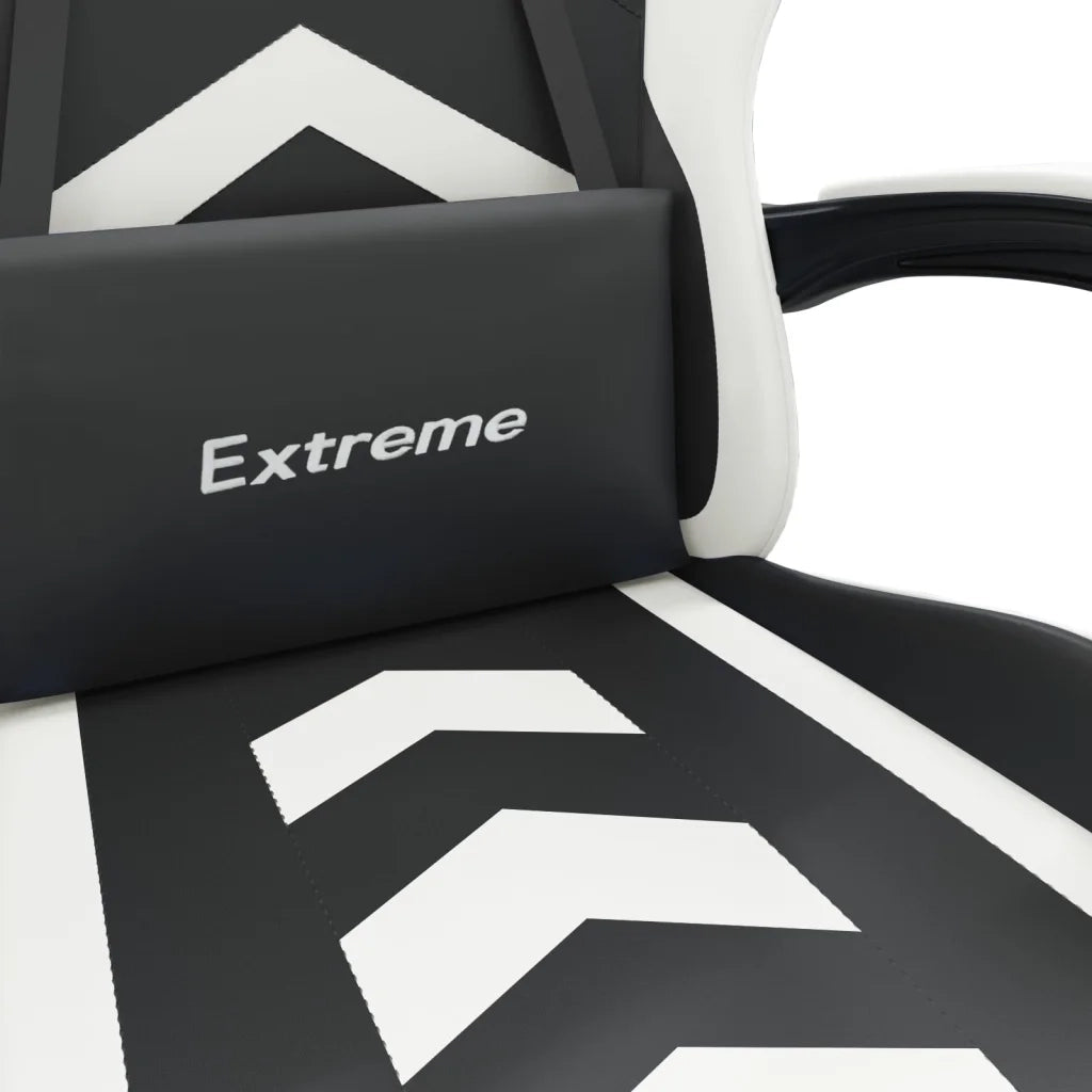 vidaXL Sedia da Gaming Girevole Poggiapiedi Nero e Bianco Similpelle