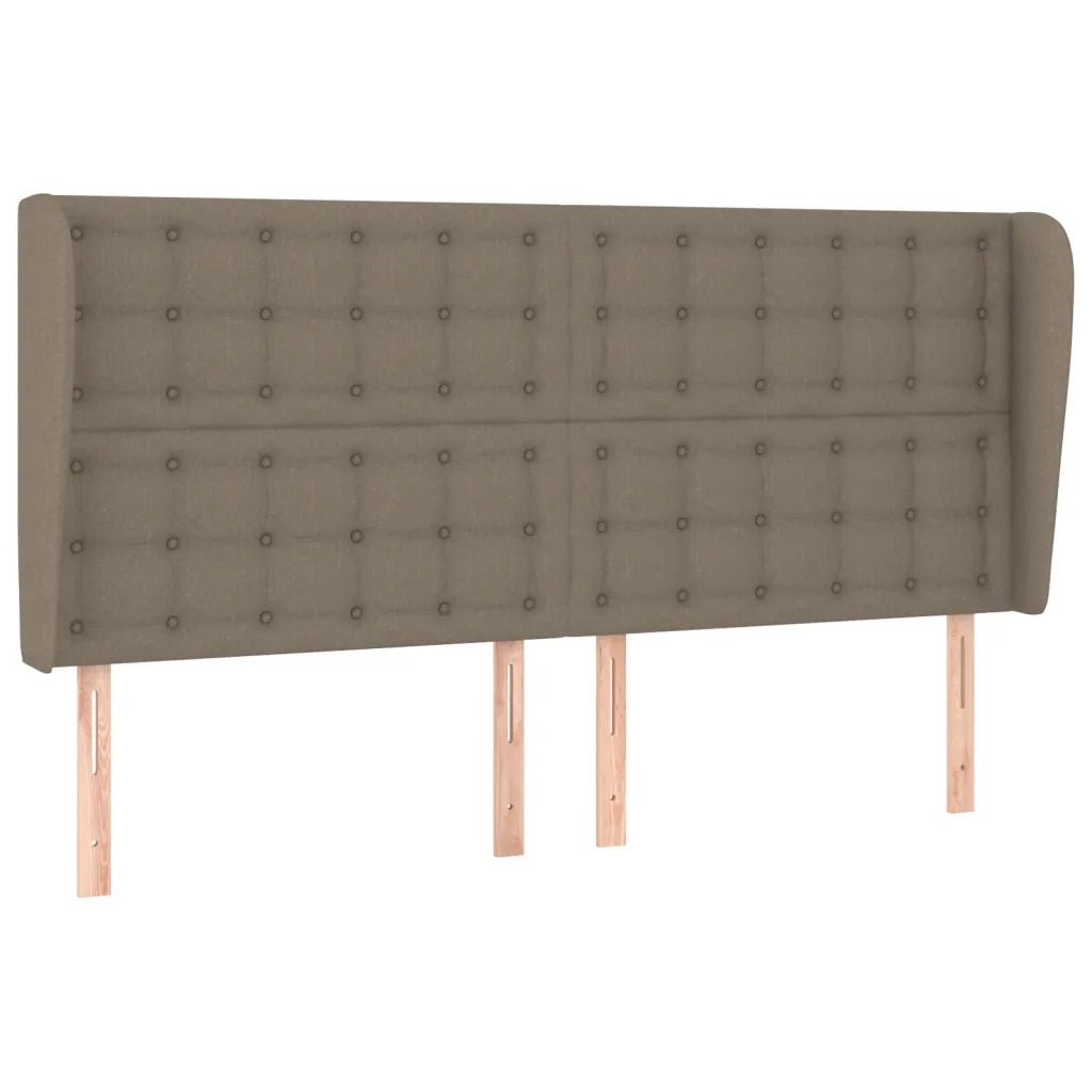 Testiera ad Orecchio-Testata con Orecchie Tortora 183x23x118/128 cm in Tessuto 662747