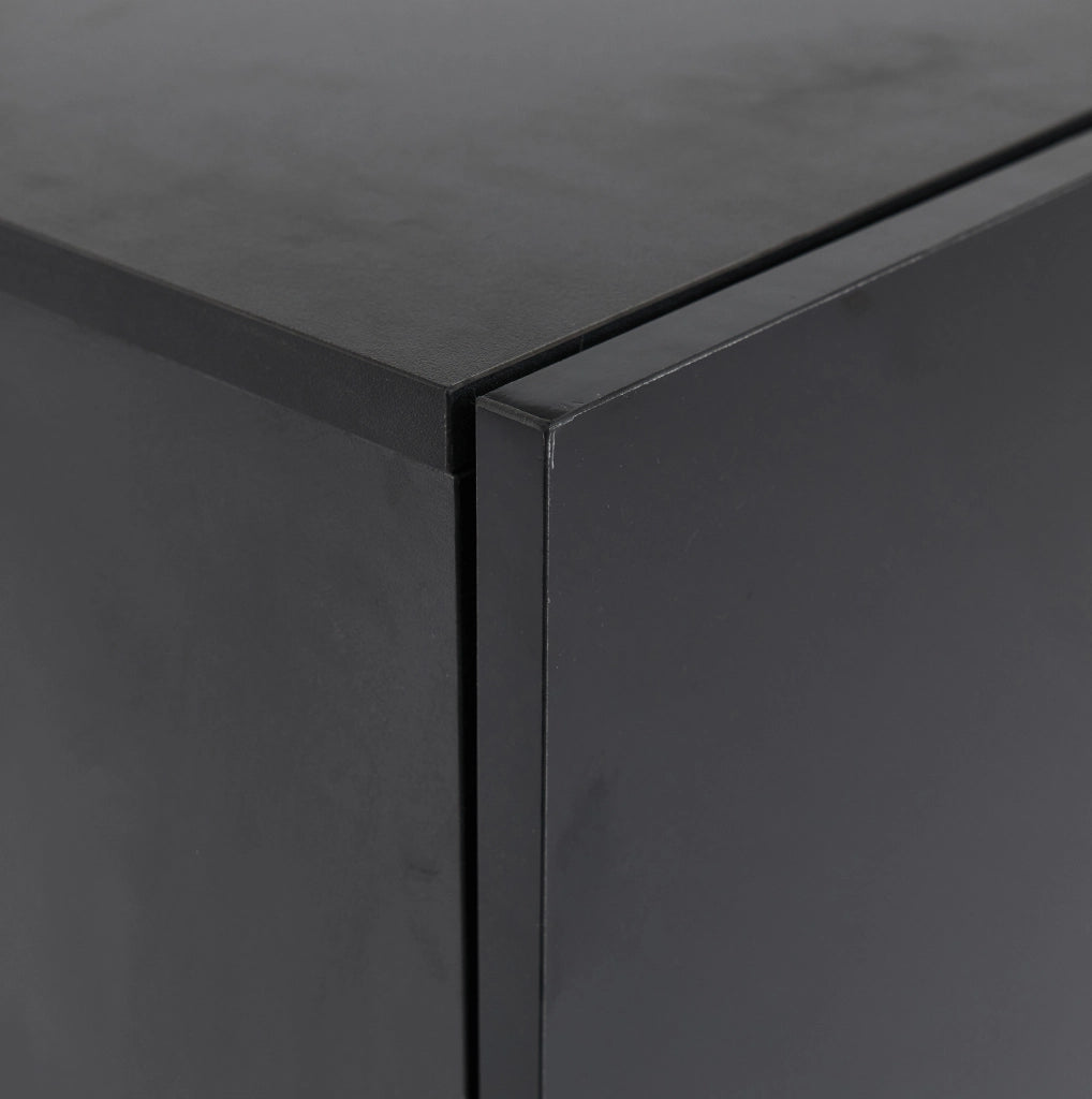 Vetrina alta nera lucida 45x35x160 cm con LED; 1 ripiano in vetro temperato