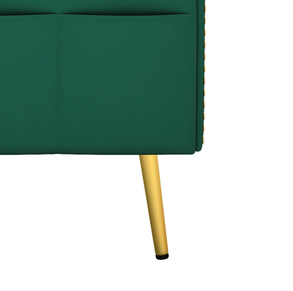 Divano letto 175x80x73，5 cm in velluto verde con portabicchiere