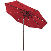 Ombrellone con luci LED da giardino in ferro ?300cm Parasole da esterno spaggia Rosso Bordeaux