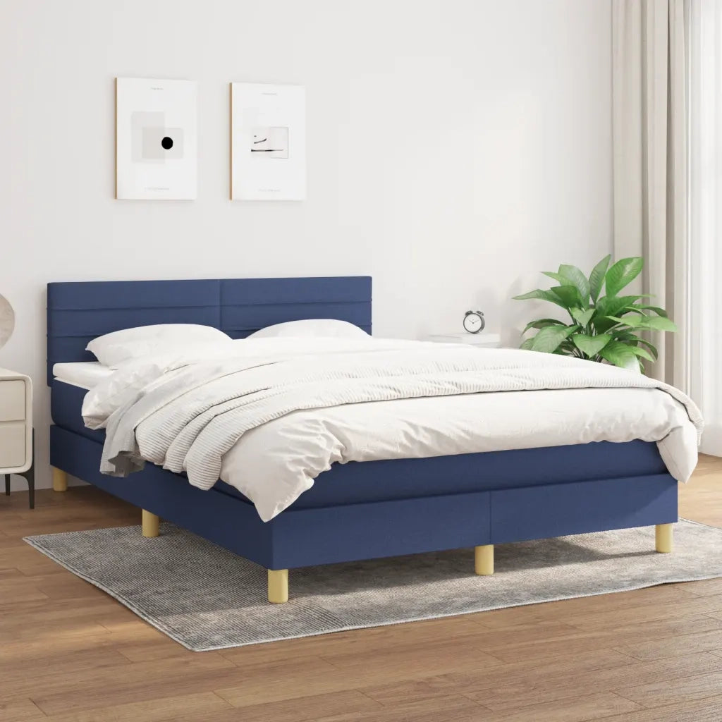 Giroletto a Molle con Materasso Blu 140x190 cm in Tessutocod mxl 123503