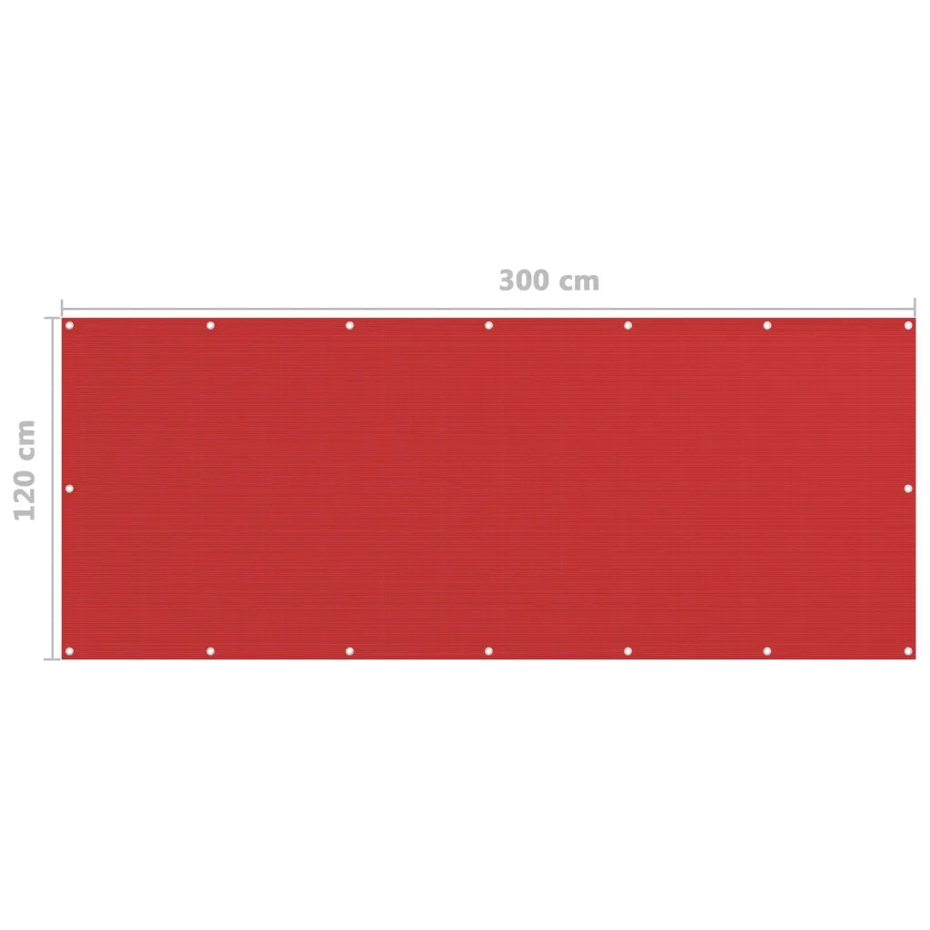 Paravento da Balcone Rosso 120x300 cm in HDPE 311012