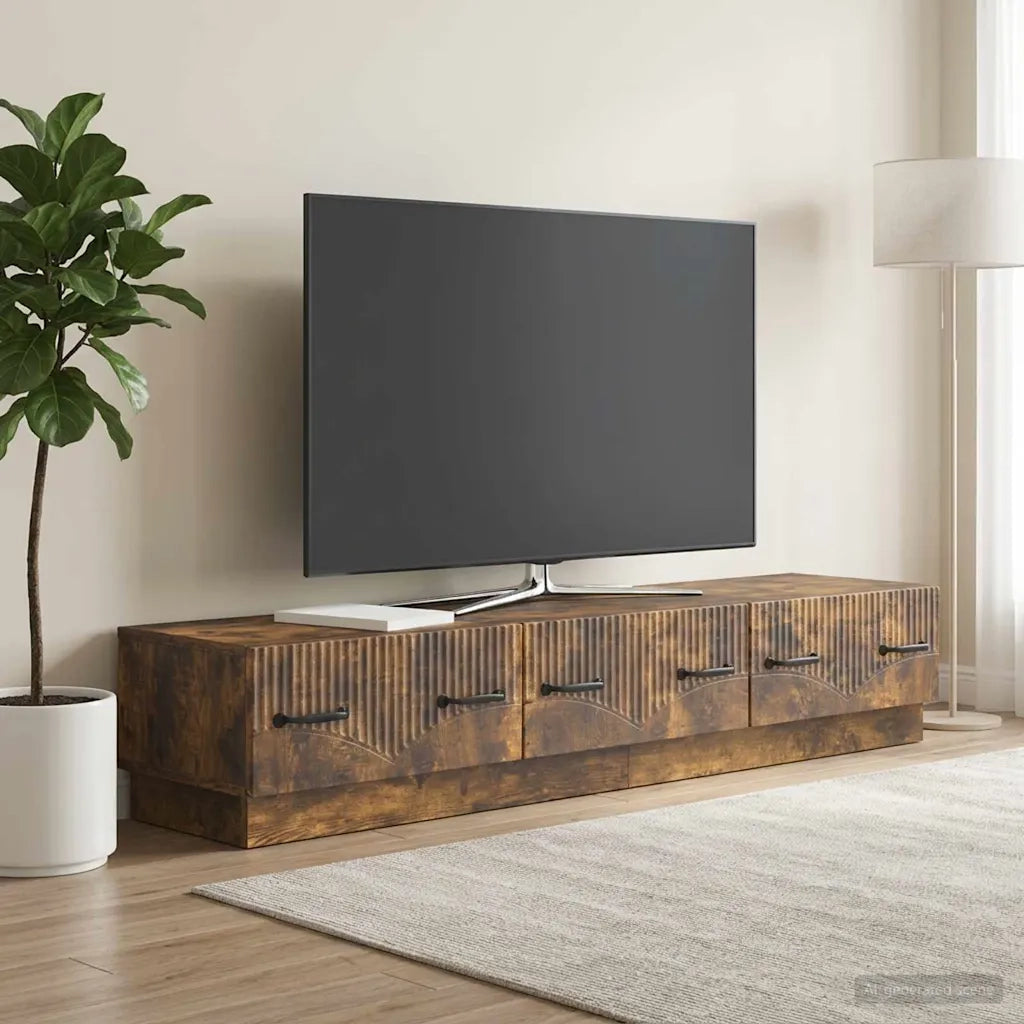 Mobile TV Rovere Fumo 147 x 34,5 x 27 cm Legno ingegnerizzato 895400