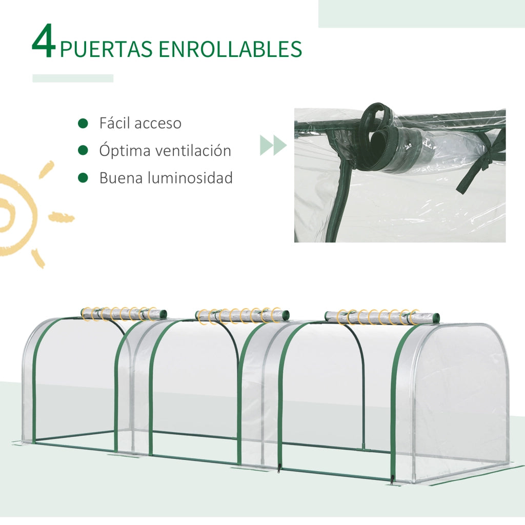 Serra da Giardino Tunnel ¨C zephmum ¨C 295x100x80 cm Acciaio Plastica Trasparente