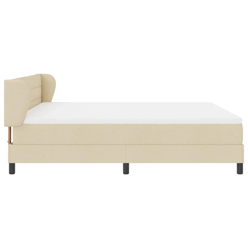 Letto a molle con materasso Crema 180 x 200 cm Tessuto 3339980