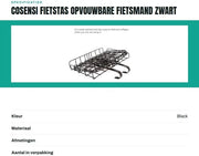 Accessorio per bicicletta - Portatile - Opzioni di montaggio - Carico massimo 20 kg - Adatto per mountain bike - Dimensioni 32,5 x 20 x 22 cm