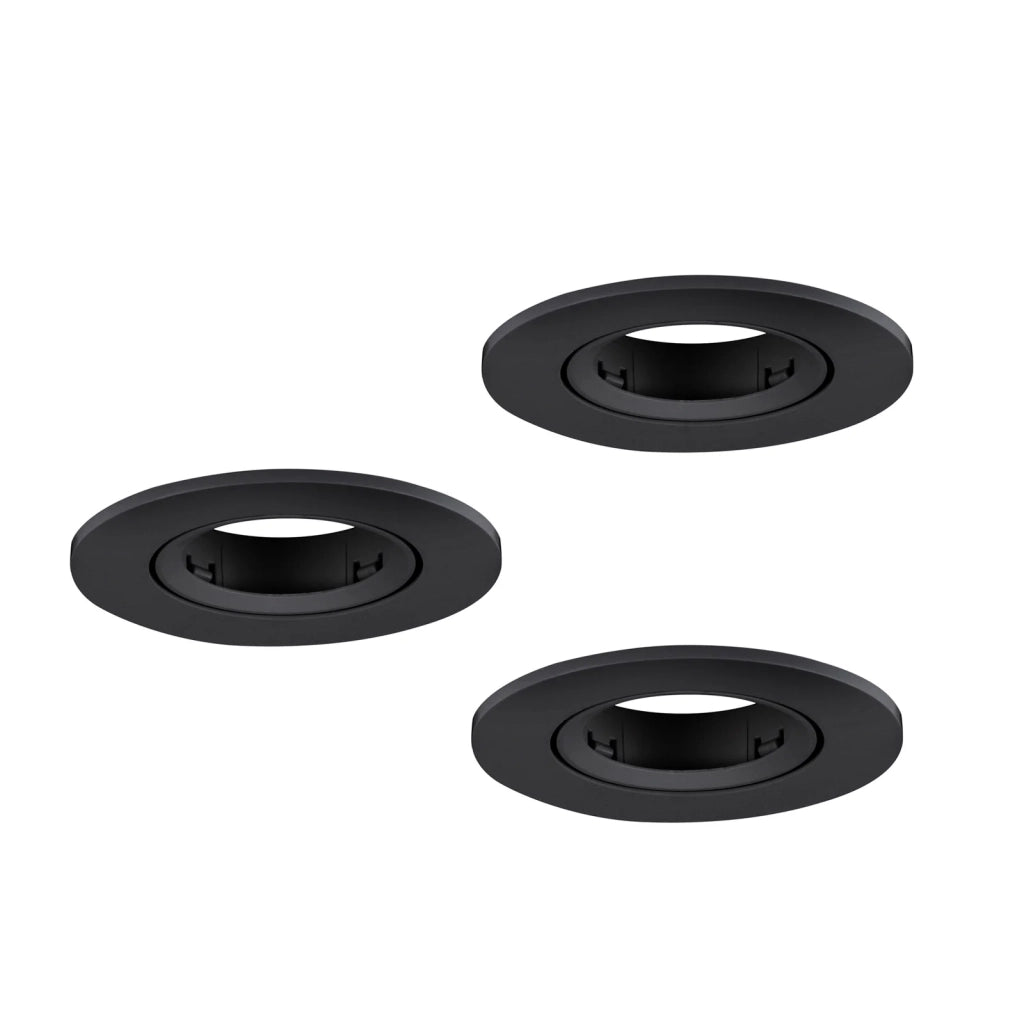 Faretto Incasso Moderno Barranco Gu10 Plastiche Nere 3 Luci Gu10 Ip20