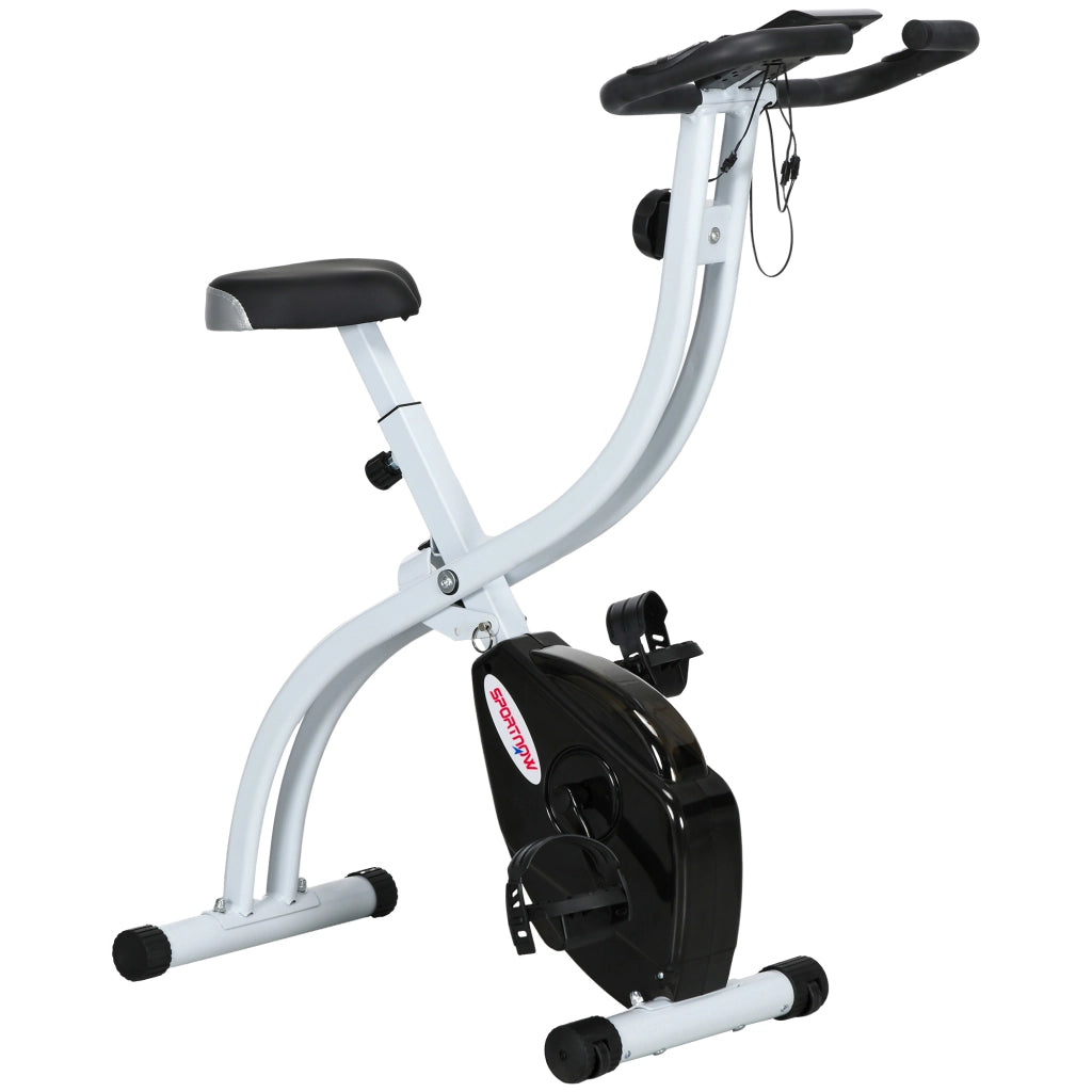 Cyclette Pieghevole Magnetica 8 Livelli ¨C zephmum ¨C Nero Acciaio 97x43x110 cm