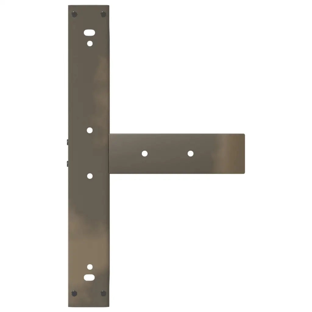 Gambe per tavolo da bar a forma di T 2 pz nere 60x35x(100-101) cm in acciaio