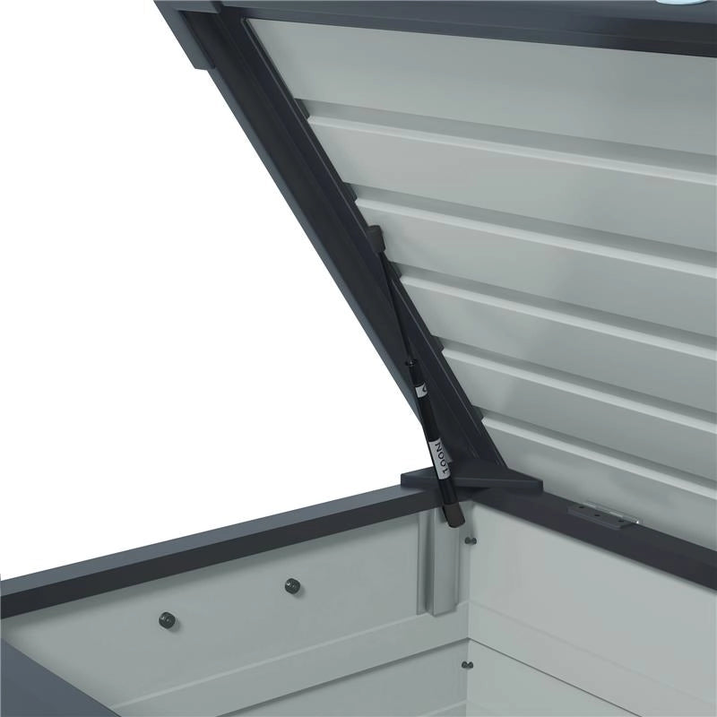 BAULE DA ESTERNO DA 295L CON SERRATURA E 2 MANIGLIE IN ACCIAIO ZINCATO 100X62X65 CM GRIGIO SCURO