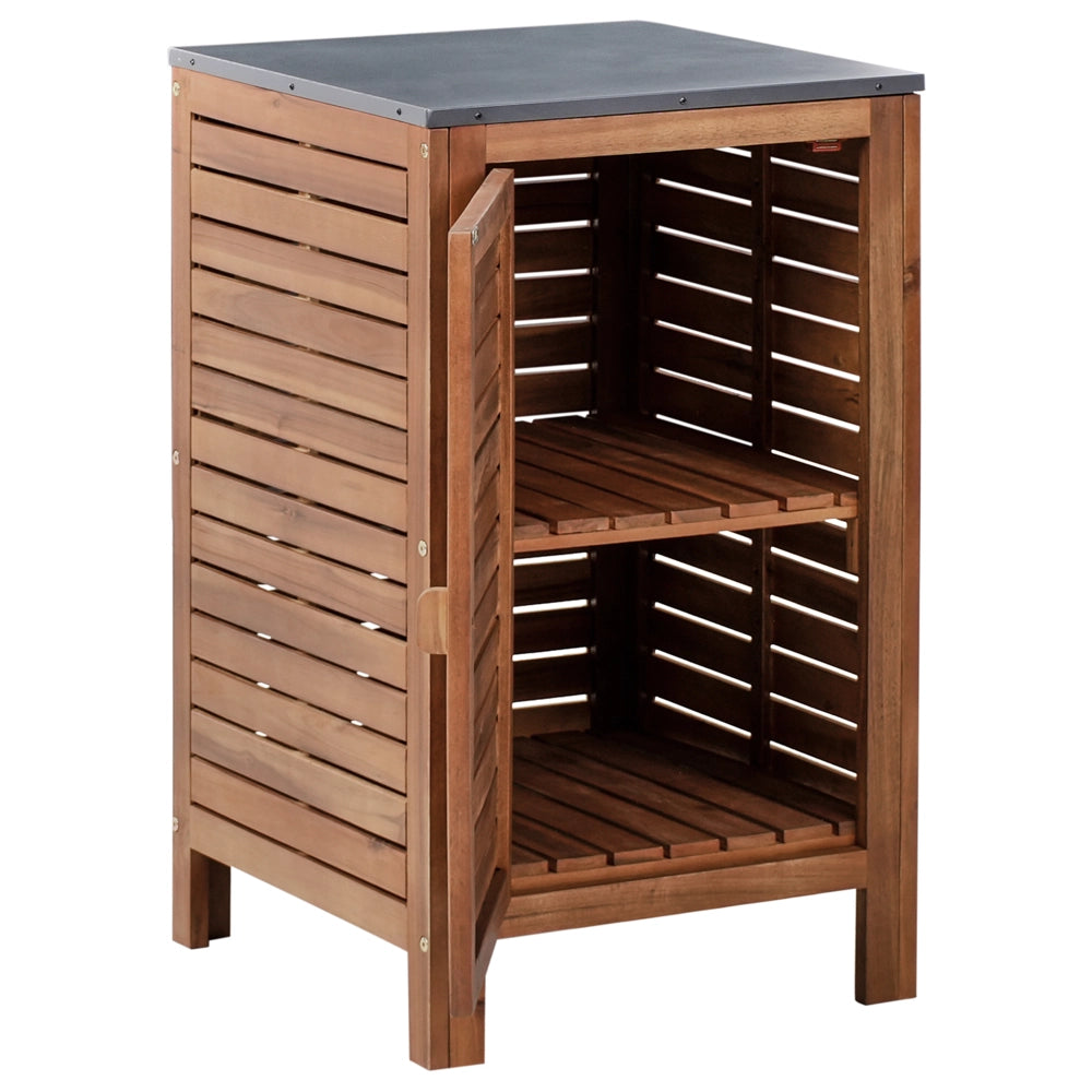 Mobile da cucina per esterni in legno di acacia marrone marrone 1 anta 50 x 50 x 83 cm Giardino Cucina Pranzo