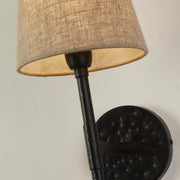 Applique Industrial-Nordico Gotico Acciaio Nero Tessuto 1 Luce E14