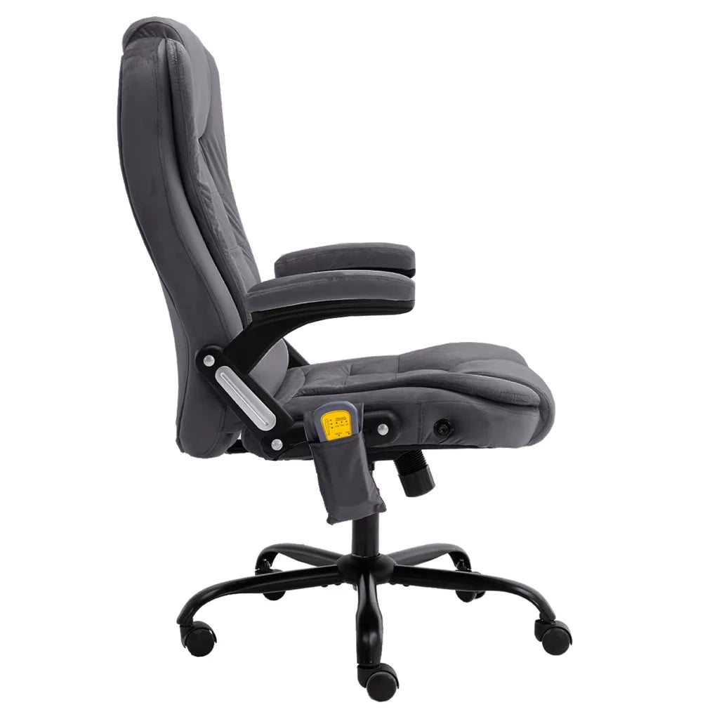 Sedia da Ufficio Massaggiante Grigio Scuro in Velluto cod mxl 21173