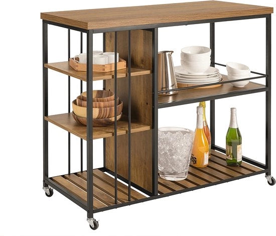Carrello da Cucina Industriale con Ruote - 110 x 45 x 92 cm