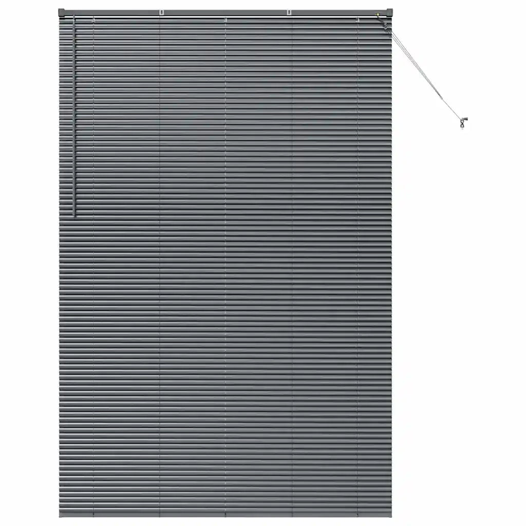 Tendaggi a Veneziana | Tenda a lamelle Grigio scuro 220 x 145 cm Alluminio