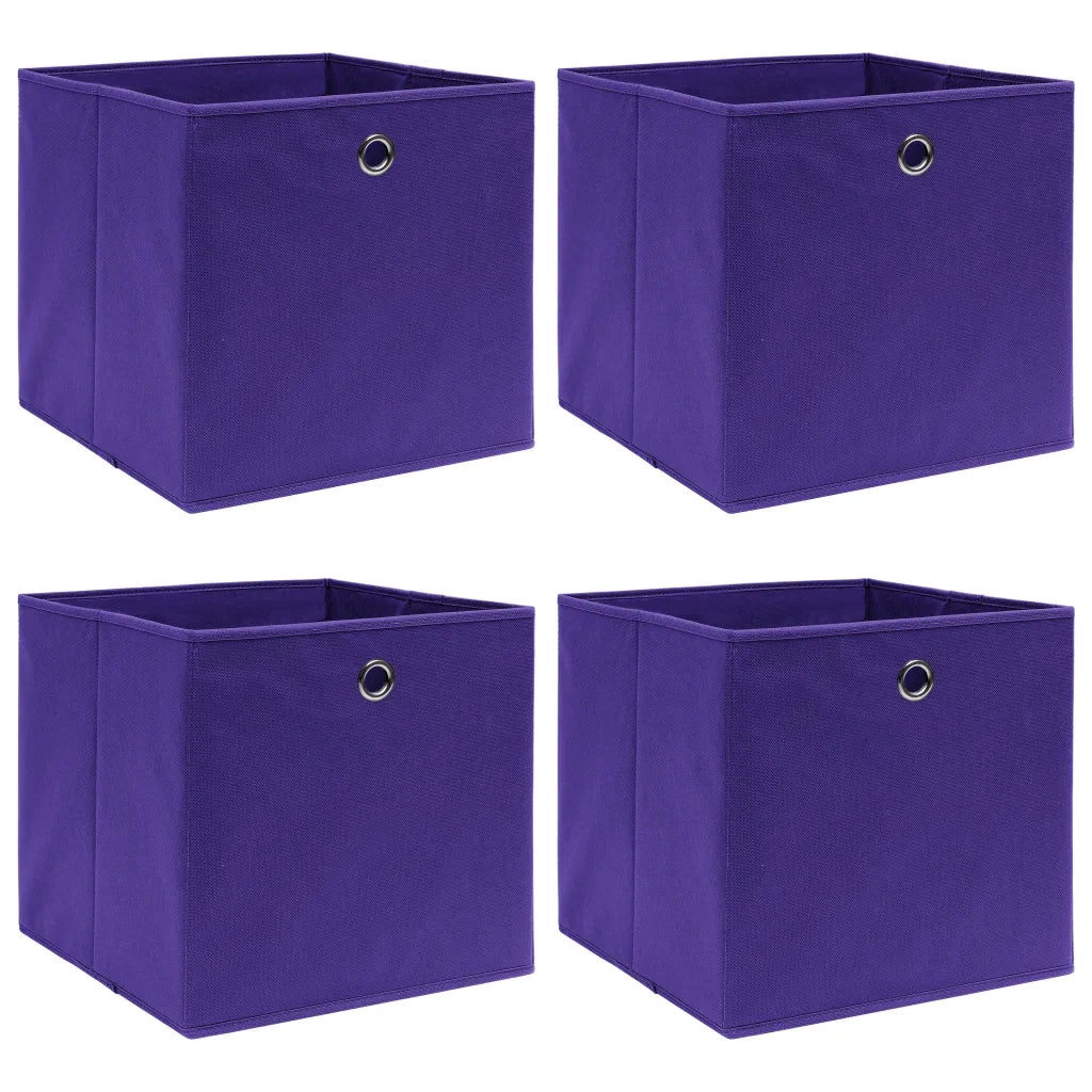 Scatole 4 pz Viola 32x32x32 cm in Tessuto cod mxl 51238