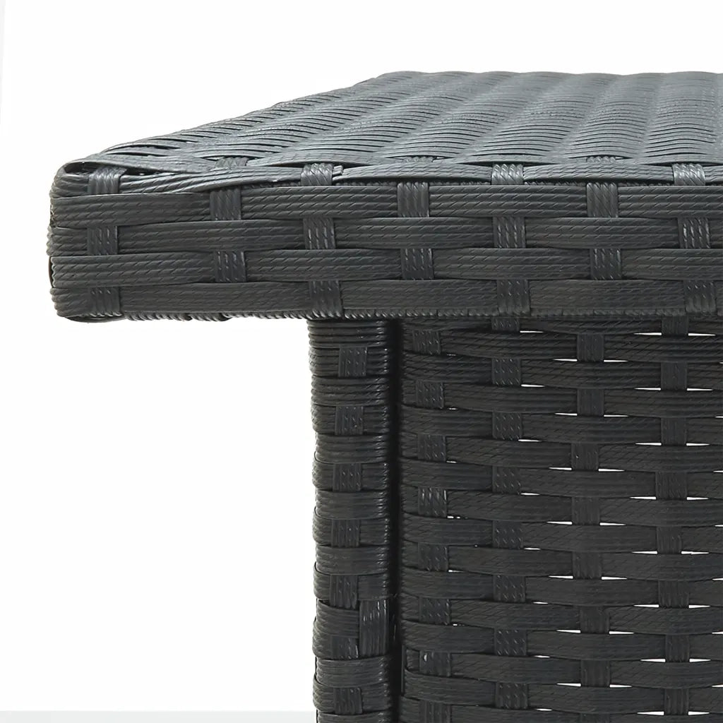 Set Bar da Giardino 5 pz con Cuscini in Polyrattan Nero 3261503