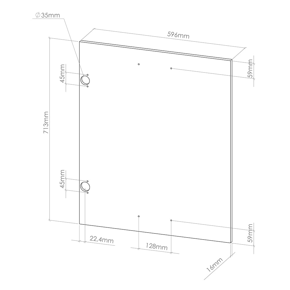 Vicco Frontale cucina Antracite lucido 59.6 x 71.3 cm frontale del mobile per mobile forno a mezza altezza