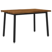 120 x 80 x 75 cm Legno di Acacia Massello Naturale e Nero 937518