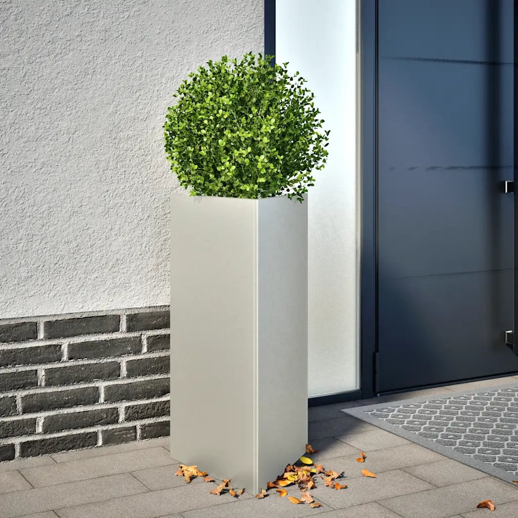 Fioriere da Giardino 2 pz Triangolari 40x34,5x75 cm Acciaio Inox 851166