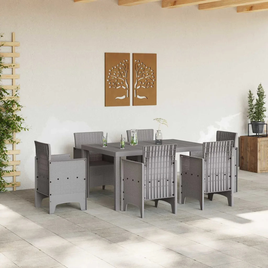 Tavolo da Giardino Grigio chiaro 150 x 100 x 73 cm polyrattan 871687