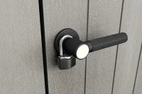 Porta Attrezzi da Giardino High Store+, 1400L, Effetto Legno Spazzolato, Grigio, 140x73,6x170,4H cm