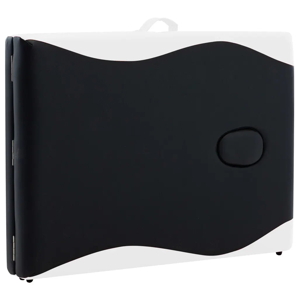 Lettino Massaggio Pieghevole 2 Zone in Alluminio Nero e Bianco CFW6022313