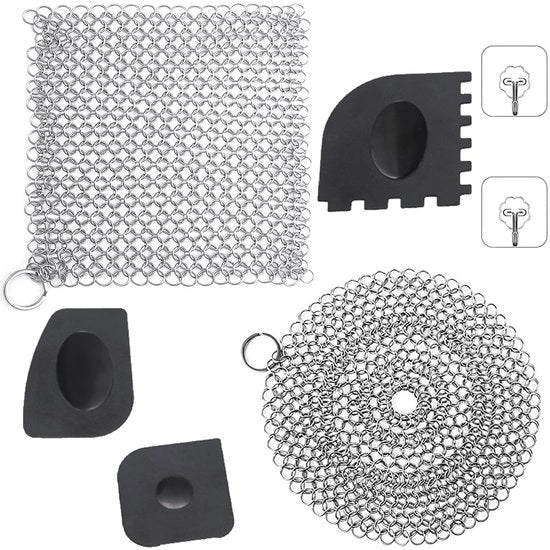 Accessori per Dutch Oven - Accessori per grigliate - Pulitori per griglie in acciaio inossidabile - Pulitori per griglie - Spazzole per griglie robuste - Haken autoadesivi - Accessori per grigliate - Adatti per pannelli per griglia -