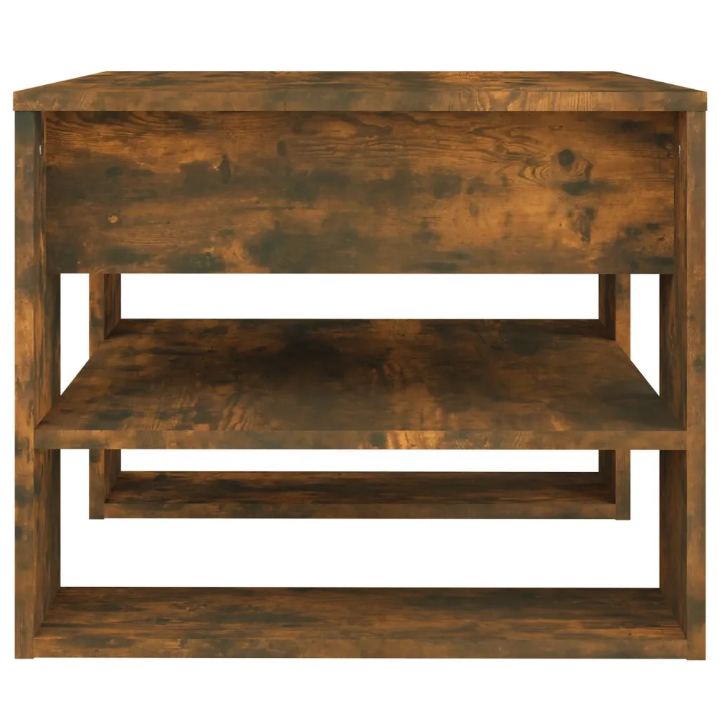 Tavolino da Salotto Rovere Fumo 55,5x55x45 cm Legno Multistrato 816931