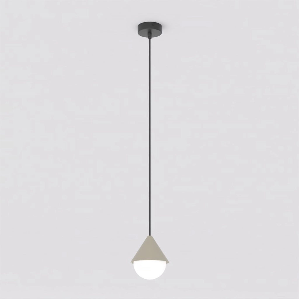 Lampada a sospensione Giro in acciaio nero e vetro