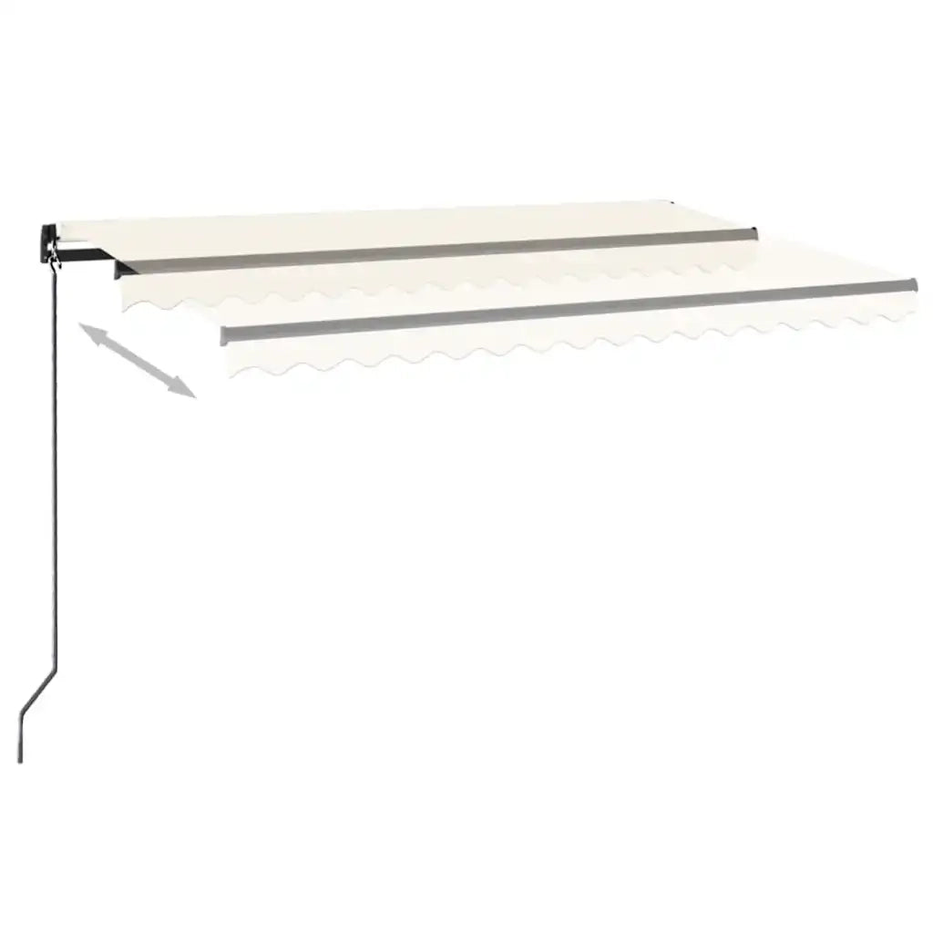 Tenda da Sole Retrattile Manuale con LED 450x300 cm Crema 3069122