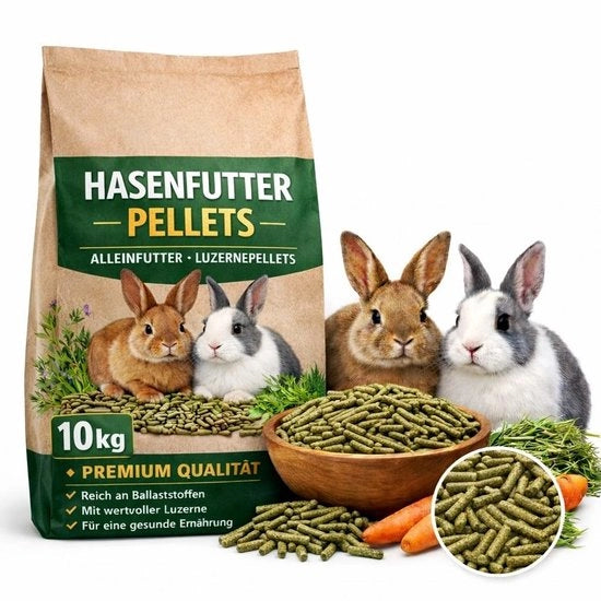 Pellet di lusenghino di alta qualità 10 kg - Alimento per roditori - Alimento per conigli - Alimento per cervi - Pellet di alimentazione - Digestione sana