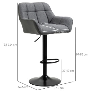 BARHOCKER Set da 2 pezzi Regolabile in altezza 57,5 x 52,5 x 93-114 cm Grigio