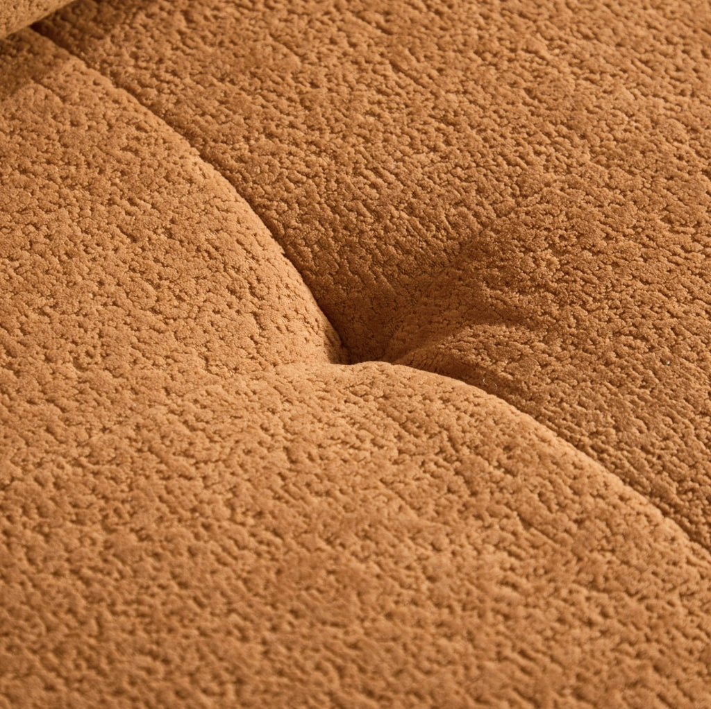 Divano modulare in tessuto a coste arancione con memory foam; 4 moduli HOMVRA