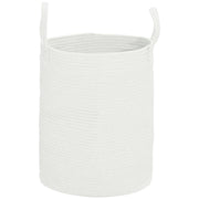 CESTO PORTABIANCHERIA DA 36L PORTATILE E PIEGHEVOLE CON MANICI IN COTONE NATURALE 38X45 CM CREMA