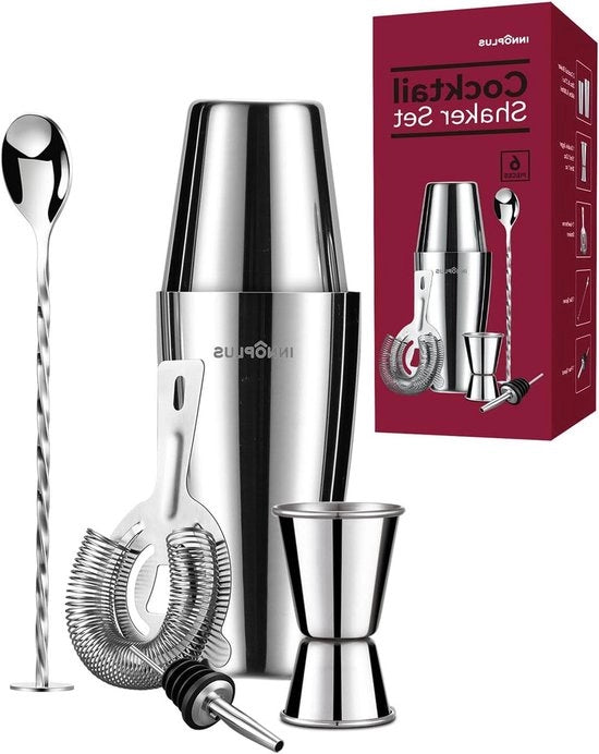 Set di Cocktail - Shaker Premium Boston - 6 pezzi - Acciaio inossidabile