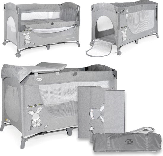 Letto per bambini con altezze regolabili e accessori - Grigio