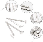 Supporto di coperchio regolabile - Battente - Sostegno di gomma - Piatto di guida del cardano - Acciaio inossidabile - 4 pezzi