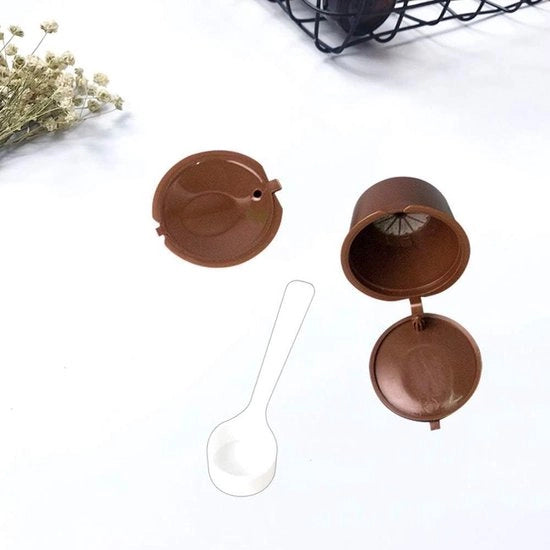 Capsule per caffè ricaricabile da 2, capsule riciclabili per macchine K-Fee/Tchibo Cafissimo, con cucchiaio e spazzola per pulizia
