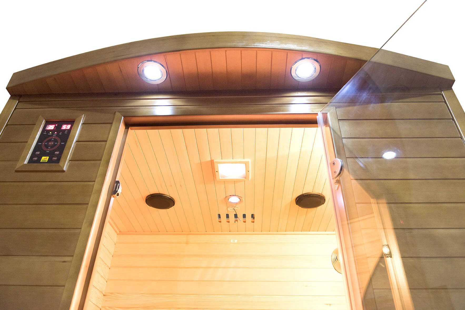 Sauna Finlandese ad Infrarossi 2 Posti 140x110 cm H200 in Legno di Abete Spectra 03R