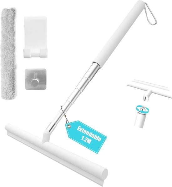 Asciugamano da bagno retrattile con supporto - 120cm - Bianco