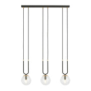 Lampada a sospensione GLAM in acciaio nero opaco e vetro
