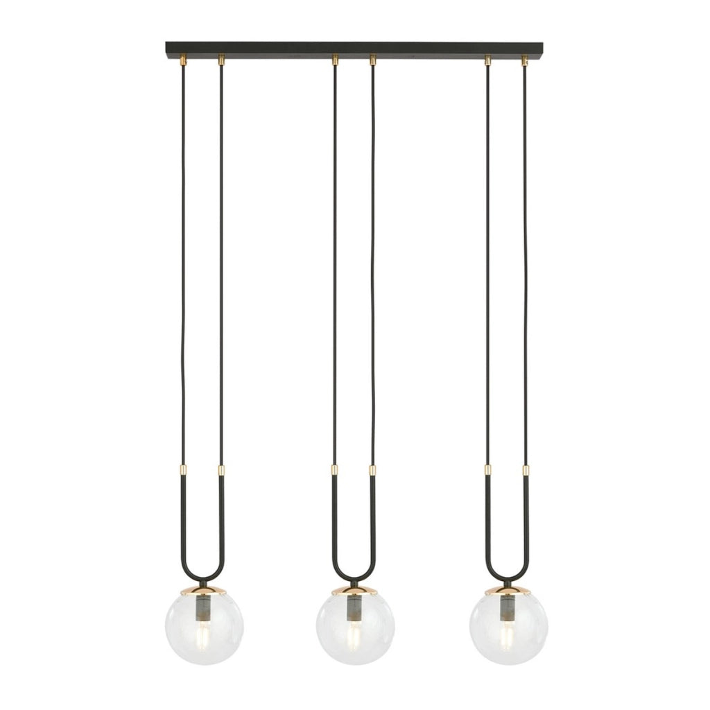 Lampada a sospensione GLAM in acciaio nero opaco e vetro