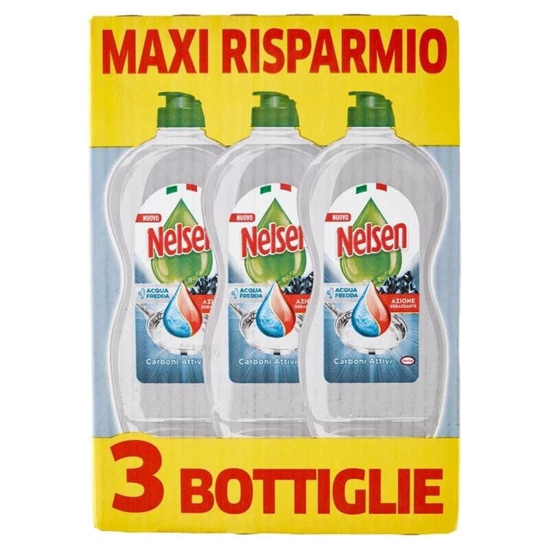 NELSEN DETERSIVO PIATTI 850 ML X 3 PZ FRAGRANZA CARBONI ATTIVI MAXI RISPARMIO
