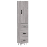 Buffet credenza cassettiera armadio mobile contenitore organizer cucina soggiorno salotto rovere Sonoma alto 34,5 x 34 x 180 cm legno ingegnerizzato grigio 02_0035309