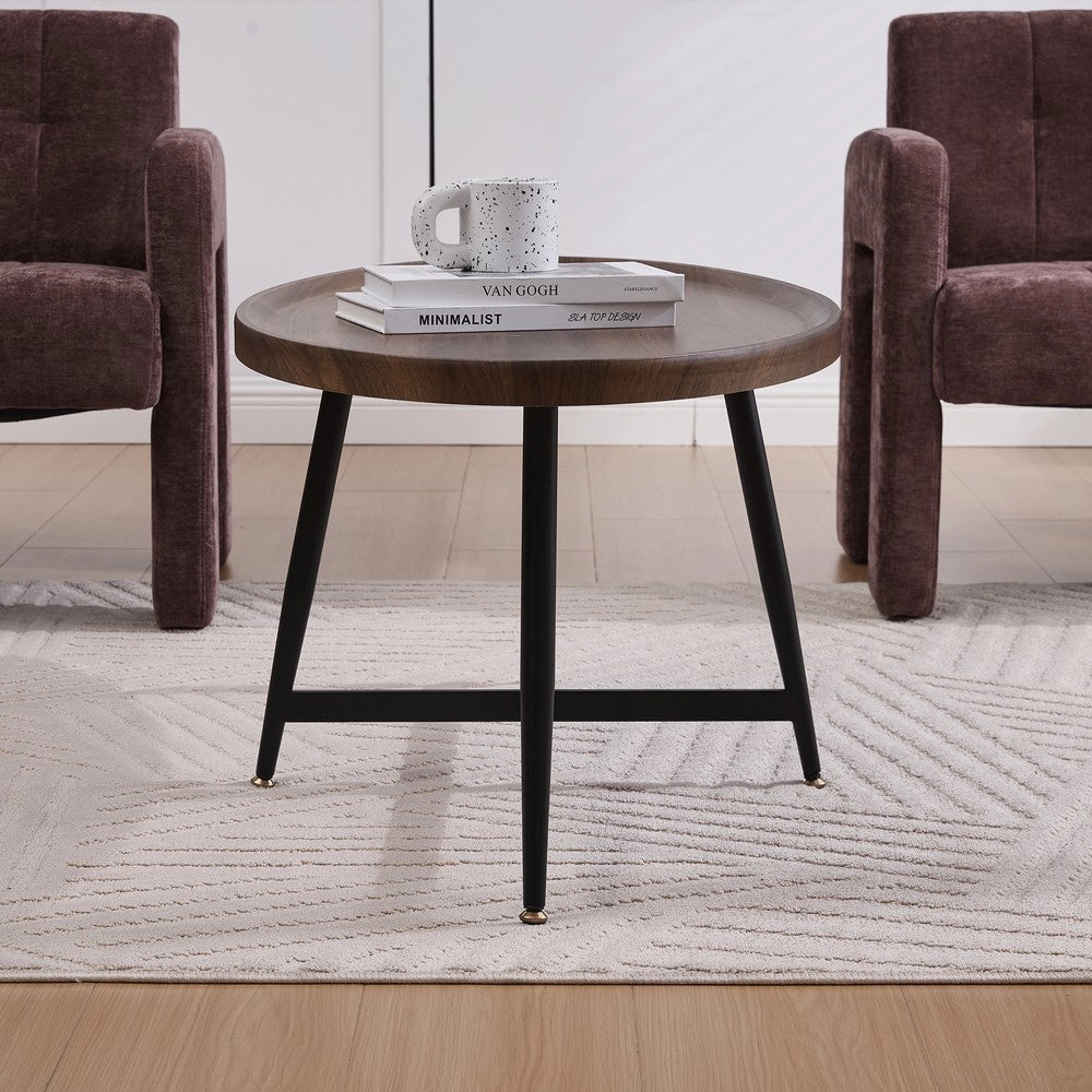 Tavolino da Caff¨¨ Ovale Moderno ¨C MINIMAL ¨C Legno e Metallo per Soggiorno