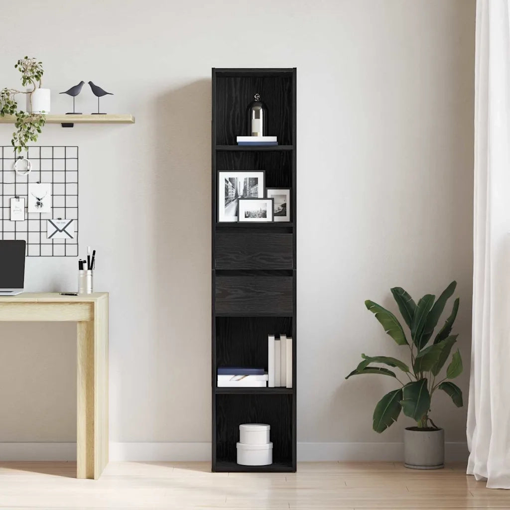 Armadio per Libri Rovere Nero 36 x 30 x 171 cm 862499