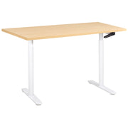 Scrivania regolabile manualmente bianco e marrone chiaro 180 x 60 cm Struttura in acciaio verniciato a polvere